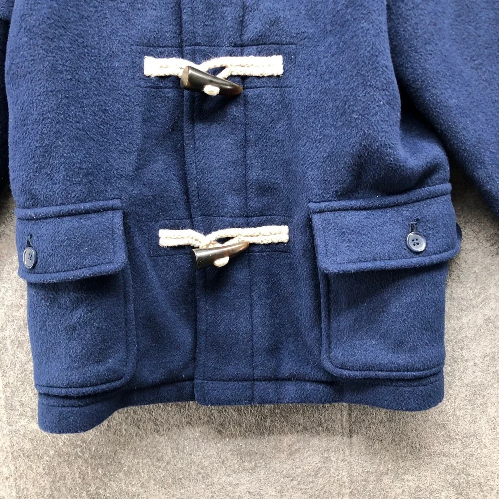 Baby Gap Toggle Coat Toddler 5T Navy Blue Wool Blend Hooded Jacket Preppy